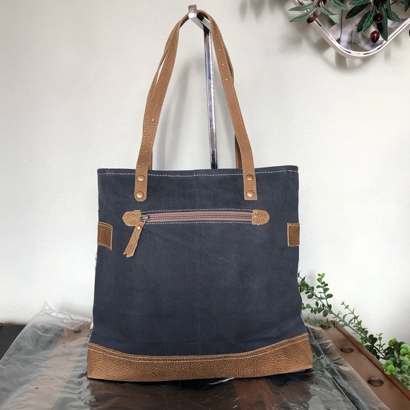 Myra Bag Side Floral Print Upcycled Canvas Tote - Picture 5 of 7